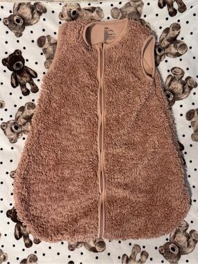 Cozy Pink-Tan Plush Sleep Sack